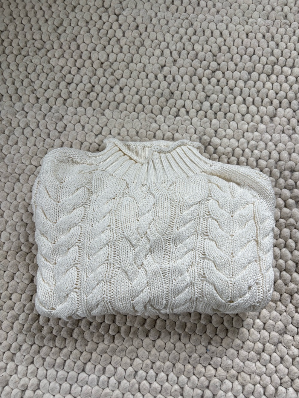 J. Crew Cream Cable Knit Rollneck Sweater - Picture 3 of 5